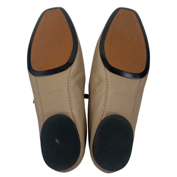 Vince Vivian Nappa Leather Mary Jane Flats Taupe Clay Size 8.5M - Picture 9 of 14